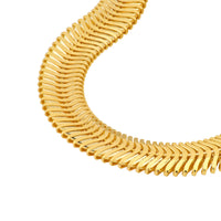 Load image into Gallery viewer, 14K Gold 6.4mm Hollow D/C Snake Chain Necklace with Lobster Lock
