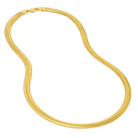 Load image into Gallery viewer, 14K Gold 6.4mm Hollow D/C Snake Chain Necklace with Lobster Lock
