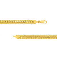 Load image into Gallery viewer, 14K Gold 6.4mm Hollow D/C Snake Chain Necklace with Lobster Lock
