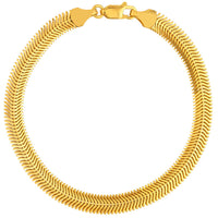 Load image into Gallery viewer, 14K Yellow Gold 6.5mm Hollow D/C Snake Chain Bracelet with Lobster Lock, 7.5&quot;
