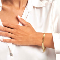 Load image into Gallery viewer, 14K Yellow Gold 6.5mm Hollow D/C Snake Chain Bracelet with Lobster Lock, 7.5&quot;
