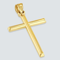 Load image into Gallery viewer, 14K Yellow Gold Classic Latin Cross Pendant Necklace with Figaro Chain
