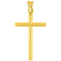 Load image into Gallery viewer, 14K Yellow Gold Classic Latin Plain Cross Pendant Necklace
