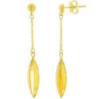 Load image into Gallery viewer, 14K Yellow Gold Oval Shaped Dangling Drop Threader Earrings, 6.5mm
