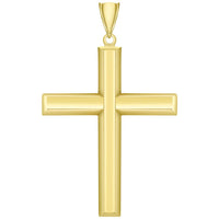 Load image into Gallery viewer, 14K Yellow Gold Plain &amp; Simple Religious Cross Charm Pendant with High Polish
