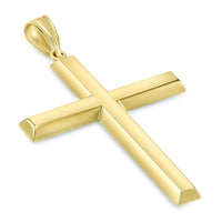 Load image into Gallery viewer, 14K Yellow Gold Plain &amp; Simple Religious Cross Charm Pendant with High Polish
