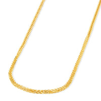 Load image into Gallery viewer, 14K Yellow Gold Square 1.5mm Wheat Chain Braided Necklace with Lobster Clasp
