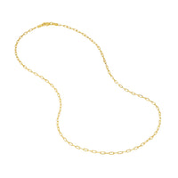 Load image into Gallery viewer, 14K Yellow Gold, White Gold or Rose Gold 1.95mm Paperclip Chain Necklace with Lobster Lock - Diamond-Cut
