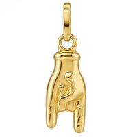 Load image into Gallery viewer, 14K Gold 3D Hand Charm Mano Cornuto Pendant
