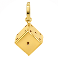 Load image into Gallery viewer, 14k Gold 3D Single Die Charm Mini Dice Pendant

