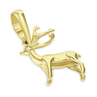 Load image into Gallery viewer, 14k Gold 3D Small Mule Deer Pendant Necklace
