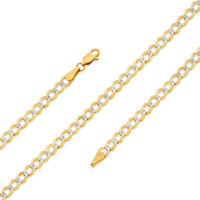 Load image into Gallery viewer, 14k Gold 4mm Diamond-Cut Pave Cuban Necklace
