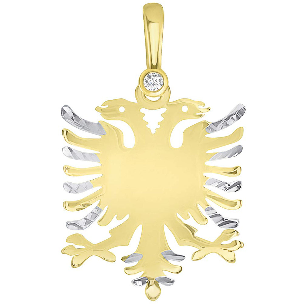 14K Gold Albania Double-Headed Eagle Pendant