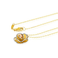 Load image into Gallery viewer, 14K Gold Blooming Flower Pendant Necklace
