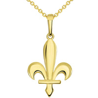 Load image into Gallery viewer, 14k Gold Bosnian Fleur de Lis Pendant Necklace
