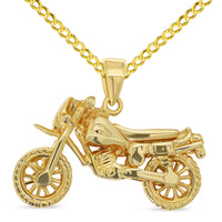 Load image into Gallery viewer, 14k Gold Chopper Motorcycle Pendant Necklace
