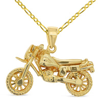 Load image into Gallery viewer, 14k Gold Chopper Motorcycle Pendant Necklace
