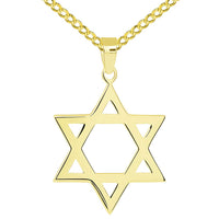 Load image into Gallery viewer, 14k Gold Classic Hebrew Star of David Pendant Necklace
