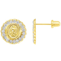 Load image into Gallery viewer, 14k Gold Cubic Zirconia Round  Stud Earrings
