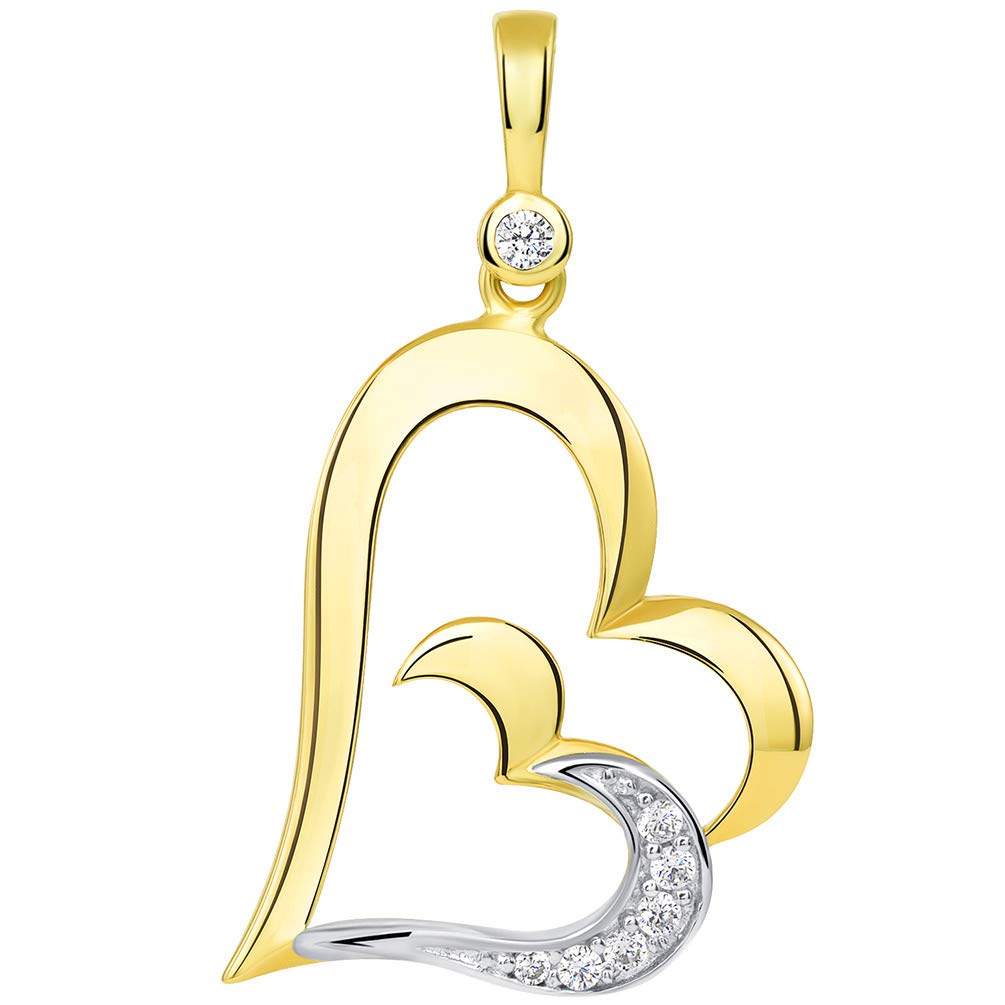 Heart CZ 14k outlet solid gold pendant