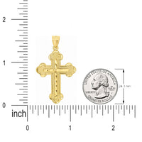 Load image into Gallery viewer, 14K Gold Diamond-Cut Budded Cross Pendant
