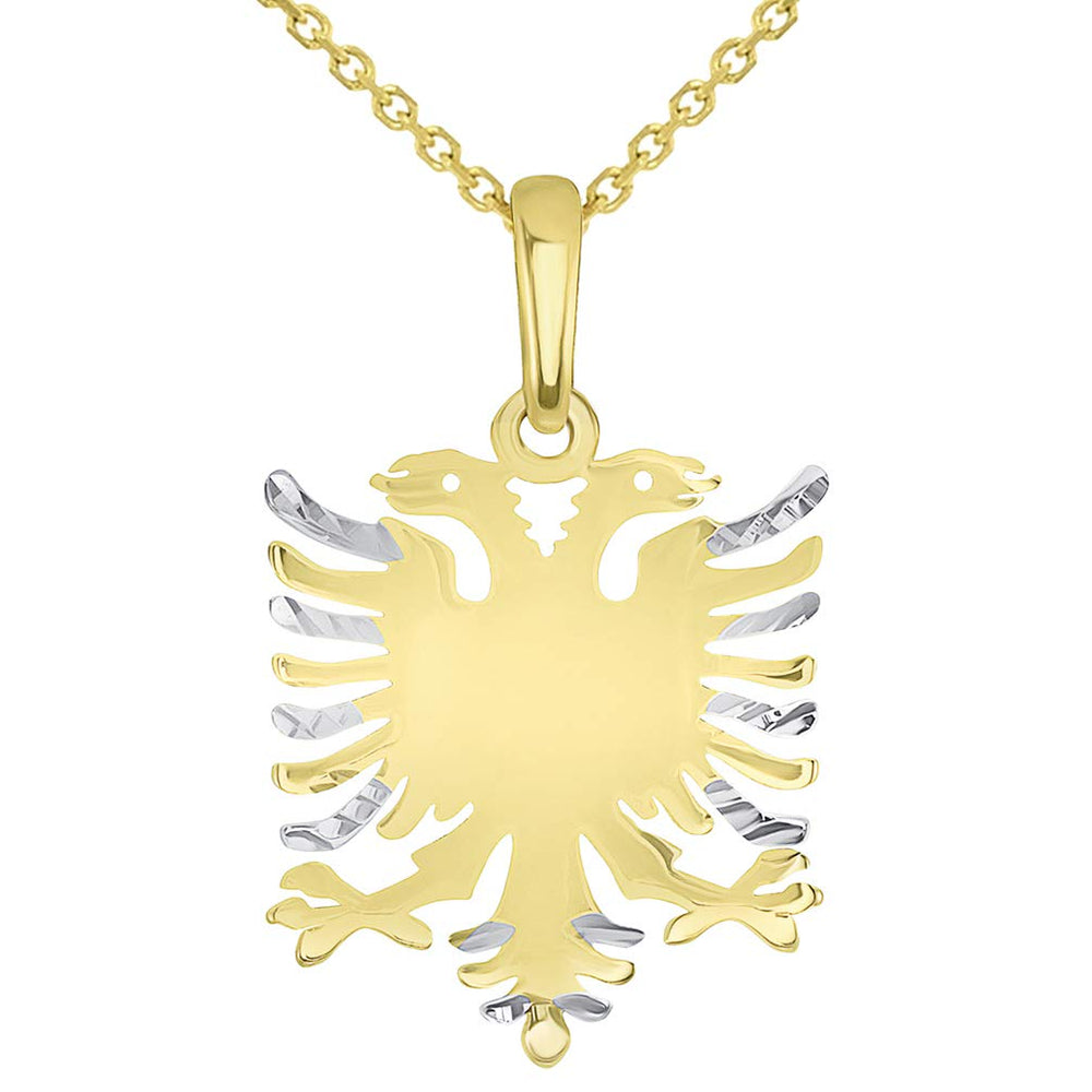 14k Gold Double-Headed Eagle Pendant Necklace