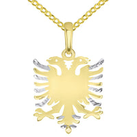 Load image into Gallery viewer, 14k Gold Double-Headed Eagle Pendant Necklace
