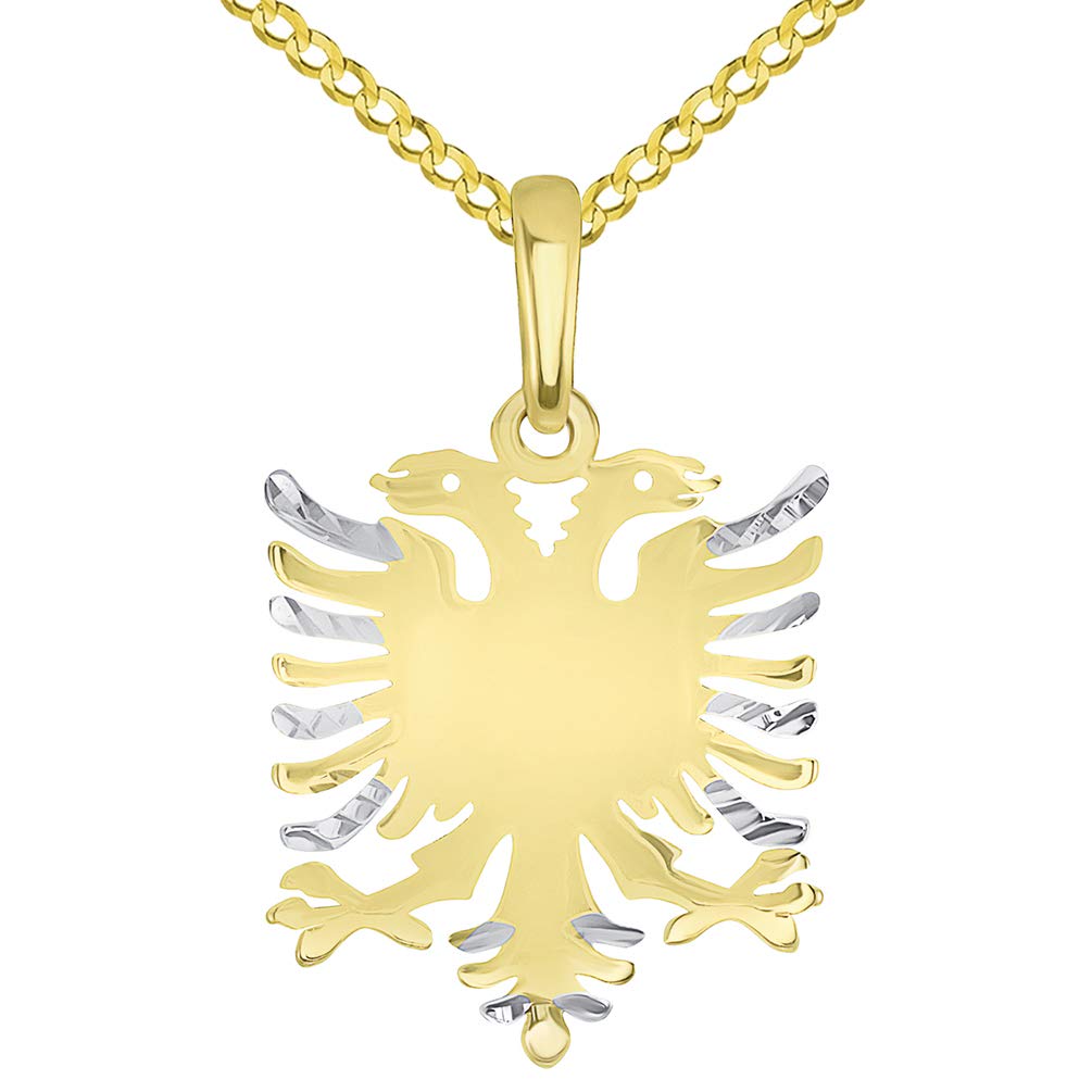14k Gold Double-Headed Eagle Pendant Necklace