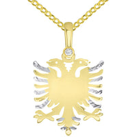 Load image into Gallery viewer, 14K Gold Double-Headed Eagle Pendant Necklace
