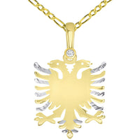 Load image into Gallery viewer, 14K Gold Double-Headed Eagle Pendant Necklace
