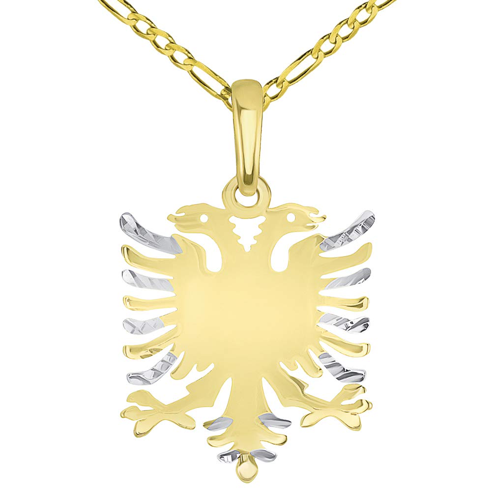 14k Gold Double-Headed Eagle Pendant Necklace
