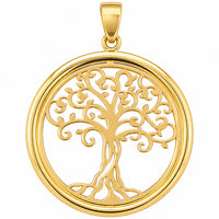 Load image into Gallery viewer, 14k Gold Family Tree of Life Medallion Pendant
