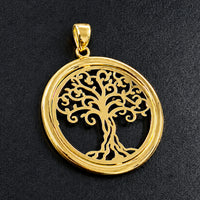 Load image into Gallery viewer, 14k Gold Family Tree of Life Medallion Pendant

