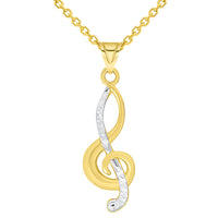 Load image into Gallery viewer, 14k Gold G Clef Musical Note Pendant Necklace
