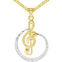 Load image into Gallery viewer, 14k Gold G Clef Musical Note Pendant Necklace

