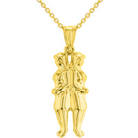 Load image into Gallery viewer, 14k Gold Gemini Twins Zodiac Pendant Necklace
