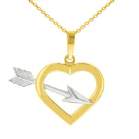 Load image into Gallery viewer, 14K Gold Heart with Love Arrow Pendant Necklace
