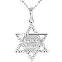 Load image into Gallery viewer, 14k Gold Hebrew Star of David Pendant Necklace
