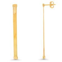 Load image into Gallery viewer, 14k Gold Herringbone Chain Drop Stud Earrings
