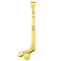 Load image into Gallery viewer, 14k Gold Hockey Stick with Puck Sports Pendant
