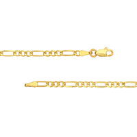 Load image into Gallery viewer, 14k Gold Hollow 1.5mm Figaro Chain Necklace
