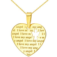 Load image into Gallery viewer, 14K Gold I Love My Angel Pendant Necklace
