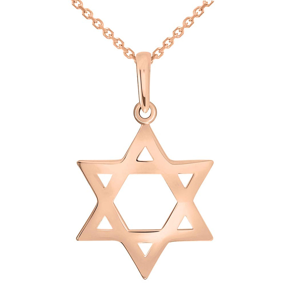 14k Gold Jewish Star of David Pendant Necklace