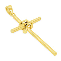Load image into Gallery viewer, 14k Gold Love Knot Religious Cross Pendant
