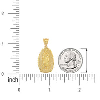 Load image into Gallery viewer, 14k Gold Luminous Our Lady of Guadalupe Pendant Necklace
