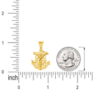 Load image into Gallery viewer, 14k Gold Mariner Crucifix Anchor Cross Pendant
