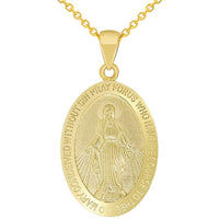 Load image into Gallery viewer, 14k Gold Medallion of the Virgin Mary Pendant
