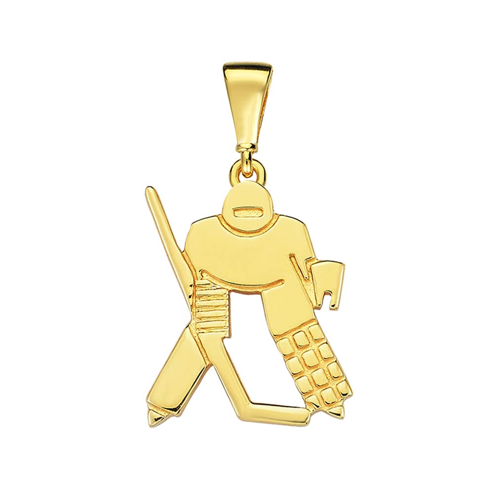 14k Gold Mini Hockey Goalie Charm Pendant