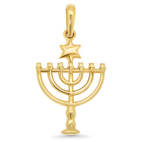 Load image into Gallery viewer, 14k Gold Mini Seven Branched Menorah Pendant Necklace
