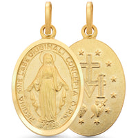 Load image into Gallery viewer, 14k Gold Miraculous Medal Virgin Mary Pendant
